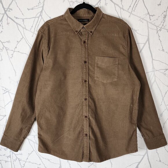 Banana Republic Golden Brown 100% Cotton Slim Fit Corduroy Shirt - Picture 1 of 4
